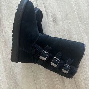Black Ugg boots with buckles size 5